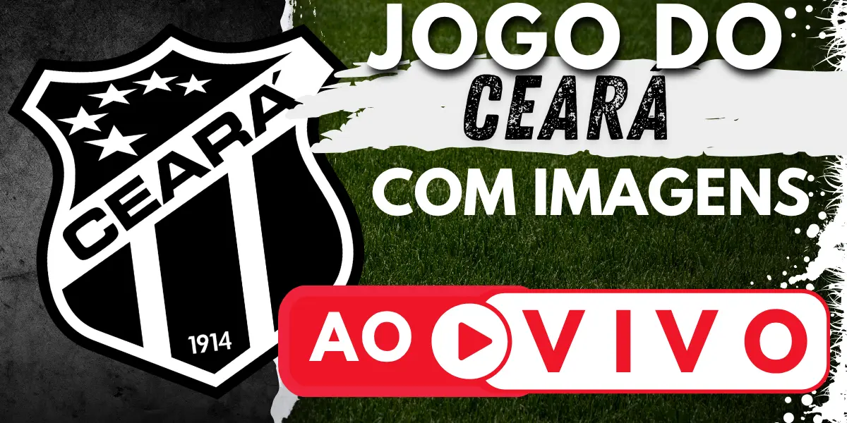 Banner com o escudo do Ceará Sporting Club e a chamada para assistir ao jogo do Ceará ao vivo no site Futebol TV, celebrando o retorno do Vozão à Série A.