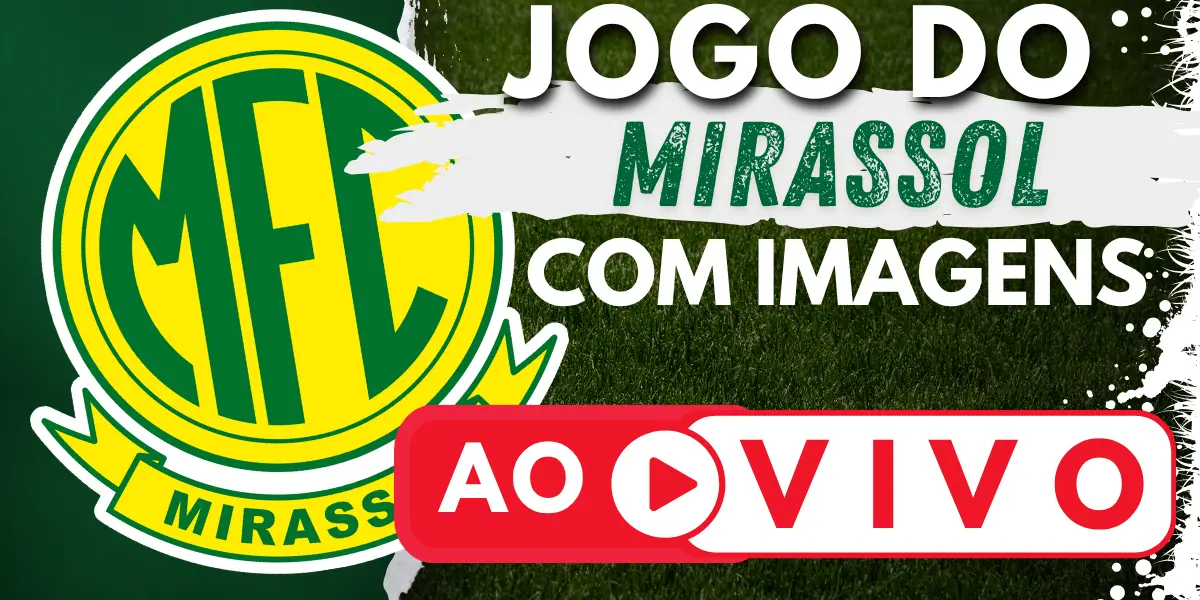 Banner com o escudo do Mirassol Futebol Clube e a chamada para assistir ao jogo do Mirassol ao vivo em sua temporada de estreia na Série A, no site Futebol TV.
