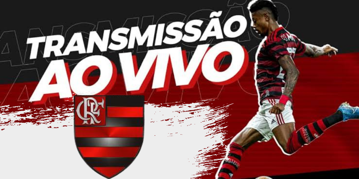 Transmissão em HD do jogo do Flamengo, com o logo do FutebolTV garantindo a melhor experiência para assistir ao vivo.